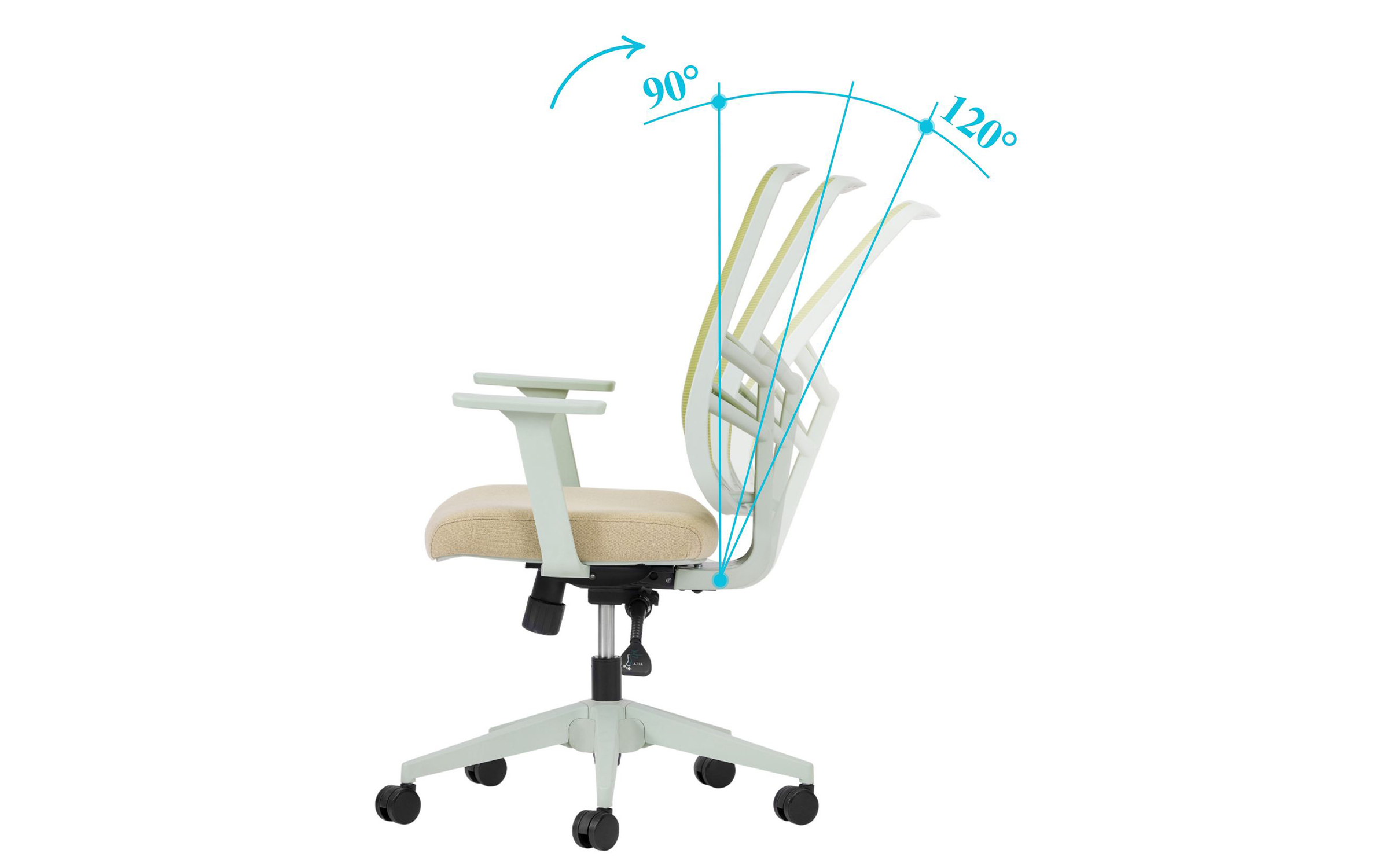 Scaun de birou Lotus, verde  9